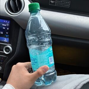 Recycled Plastic Water Bottle with Green Cap